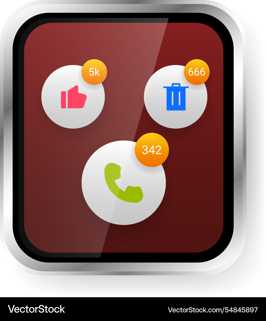 Floating notification interface design vector image