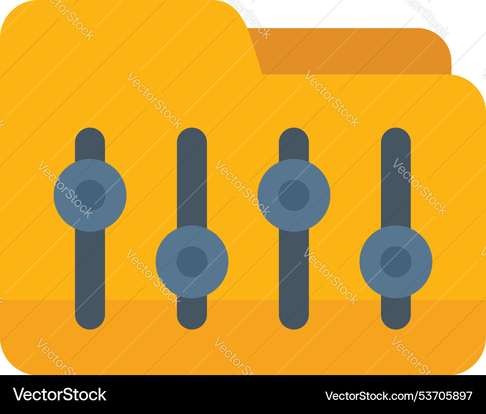 Folder icon displaying digital audio mixing Vector Image