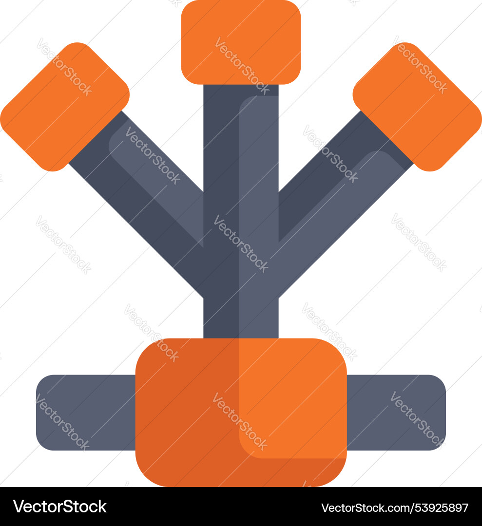Network hub connecting three devices with cables Network hub connecting three devices with cables vector image