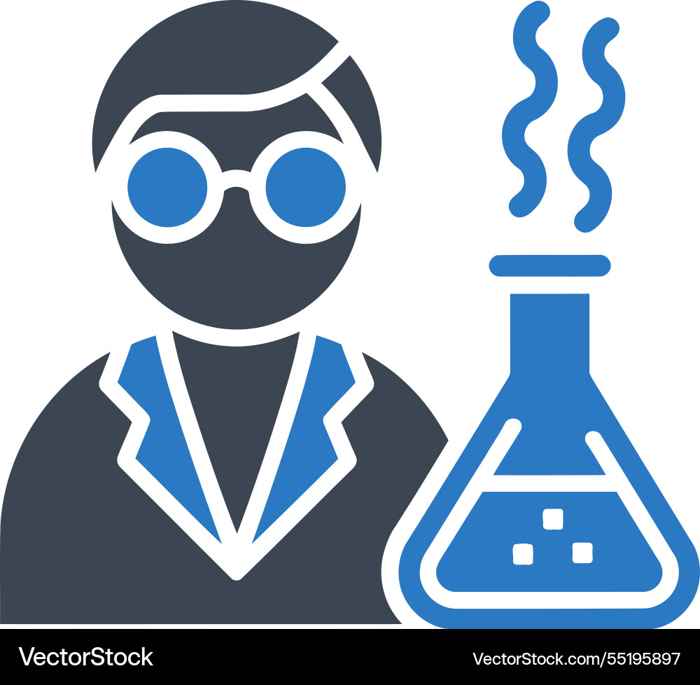 Scientist with flask icon Vector Image