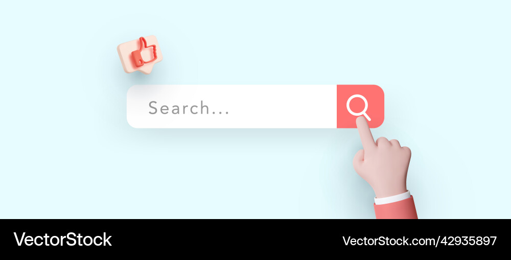 Searching information in internet concept 3d Searching information in internet concept 3d Vector Image