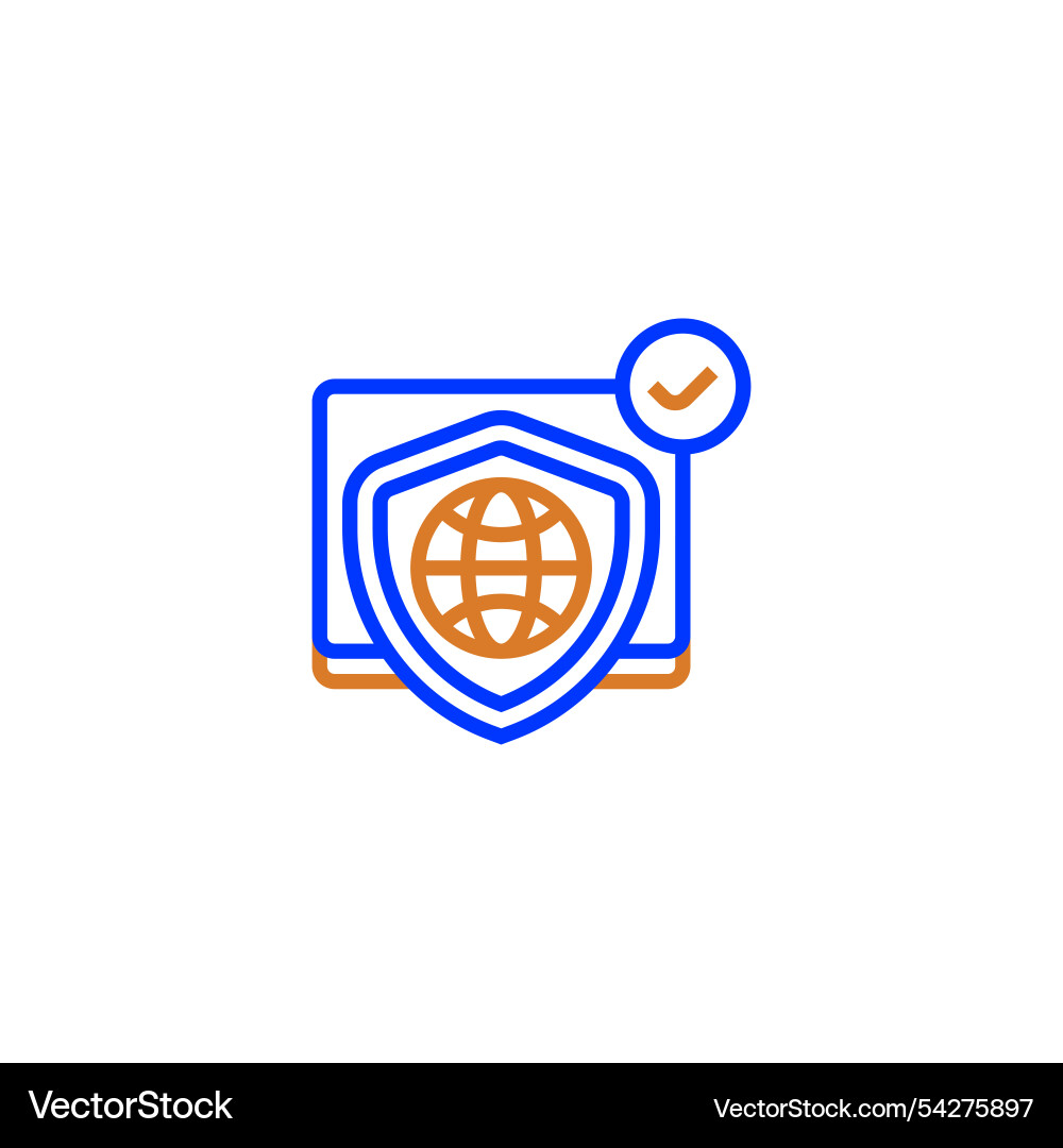 Web security line icon linear style sign Web security line icon linear style sign vector image