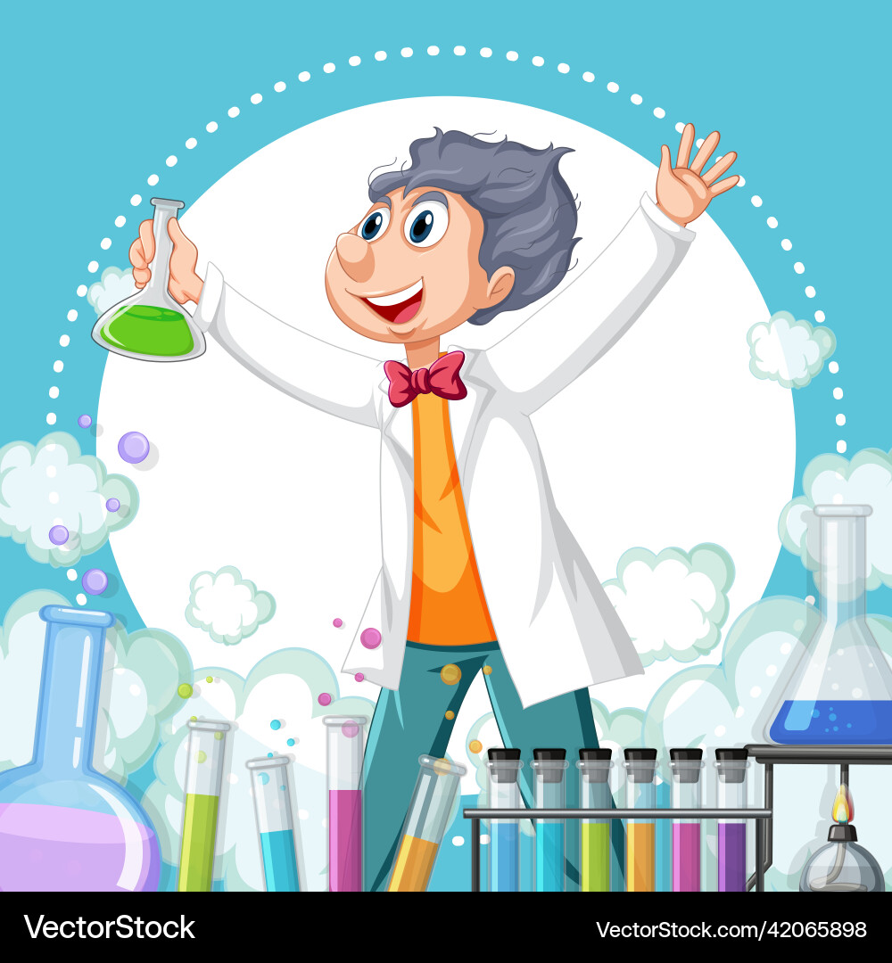 A scientist experiment in the lab on template A scientist experiment in the lab on template vector image