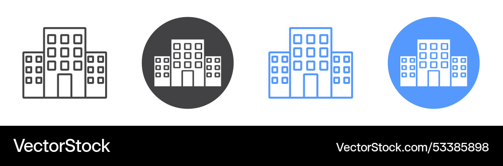 Building icon flat line symbol set Building icon flat line symbol set Vector Image