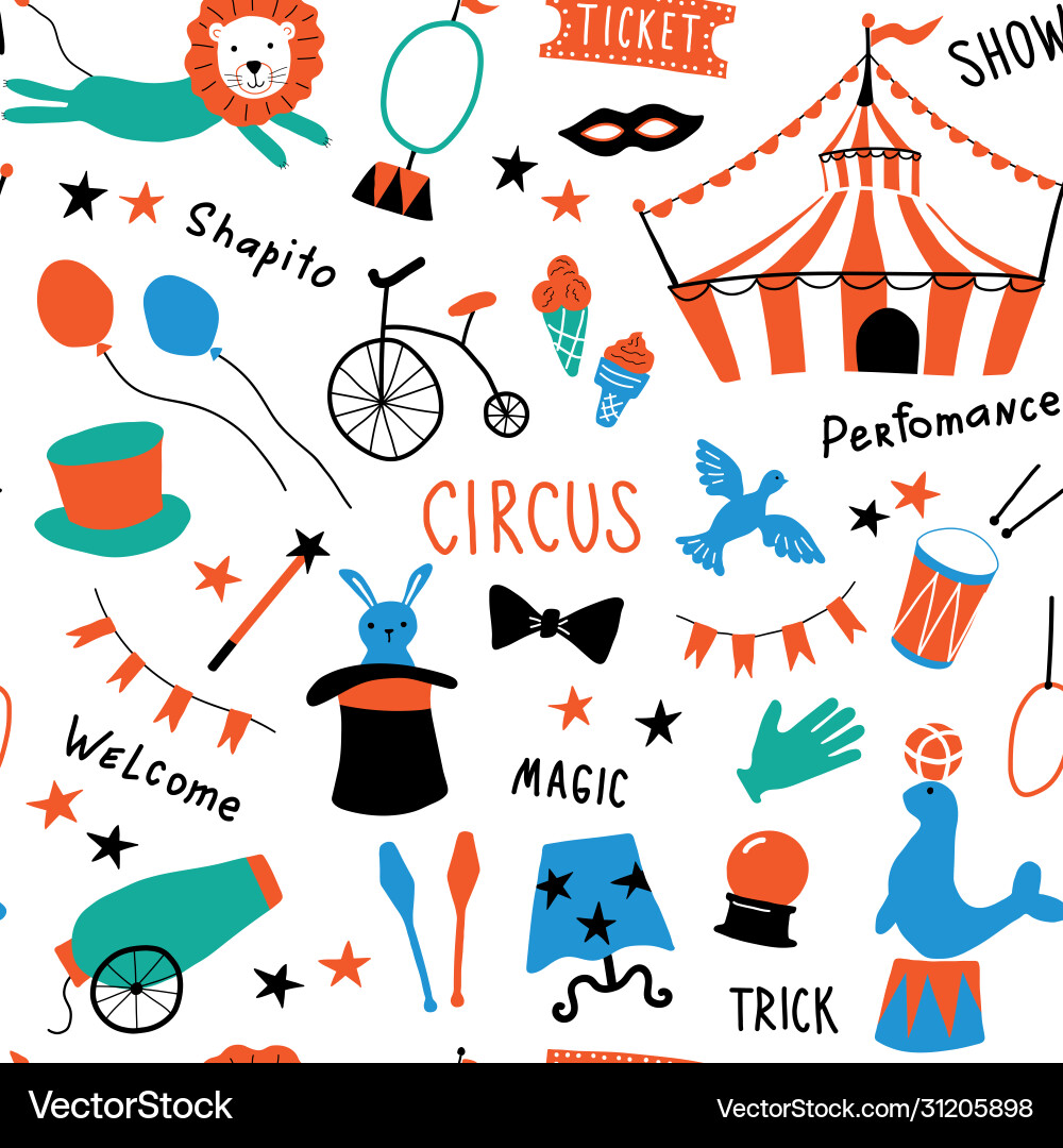 Charming Circus Pattern vector image