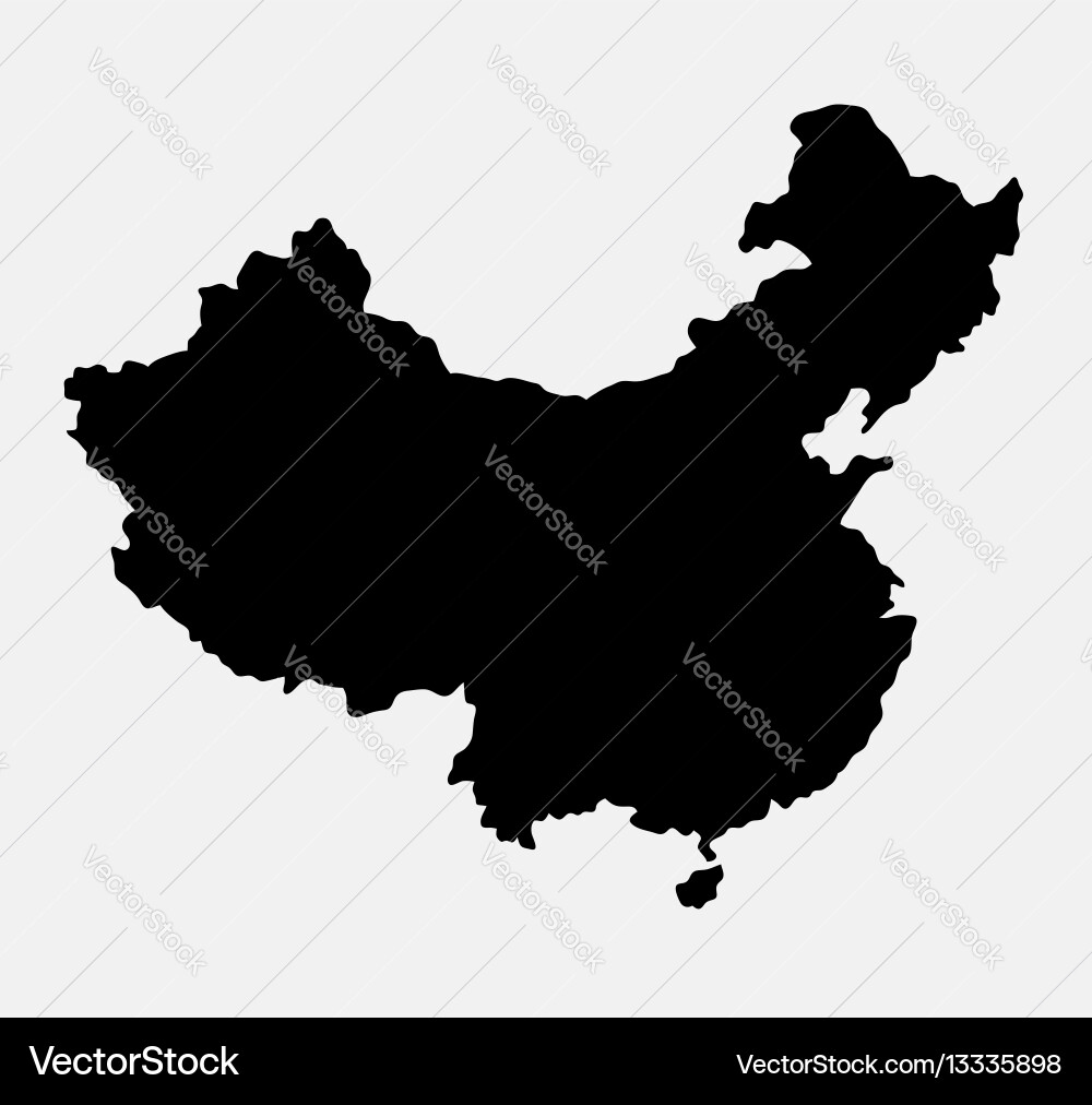 China Island Silhouette Vector Image