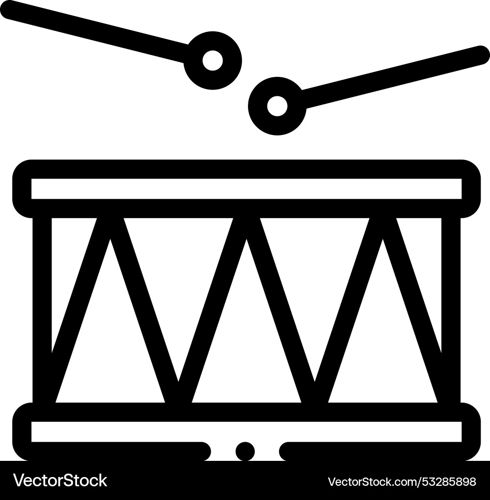 Drum icon thin linear style design isolated Drum icon thin linear style design isolated Vector Image