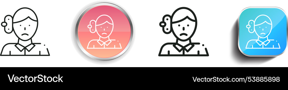 Employee icon thin linear regular and button Employee icon thin linear regular and button Vector Image