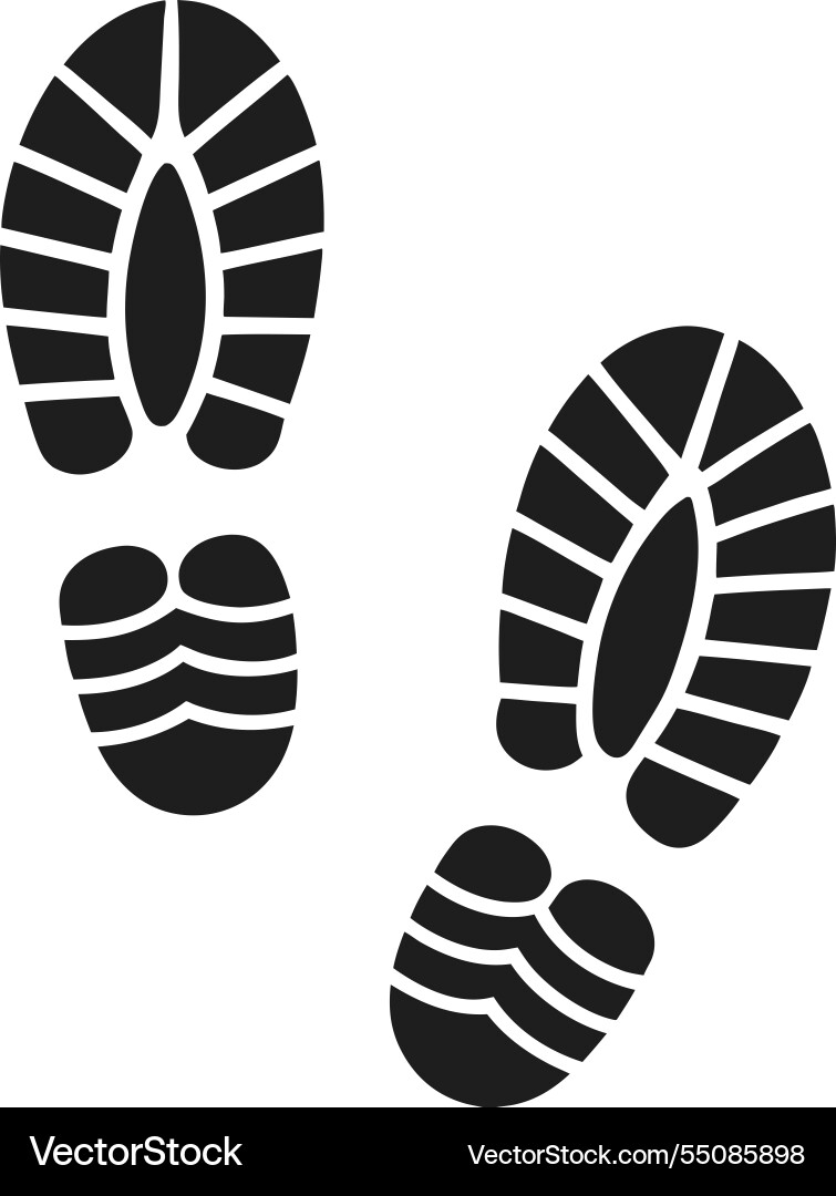 Footprint shoeprint silhouette Royalty Free Vector Image