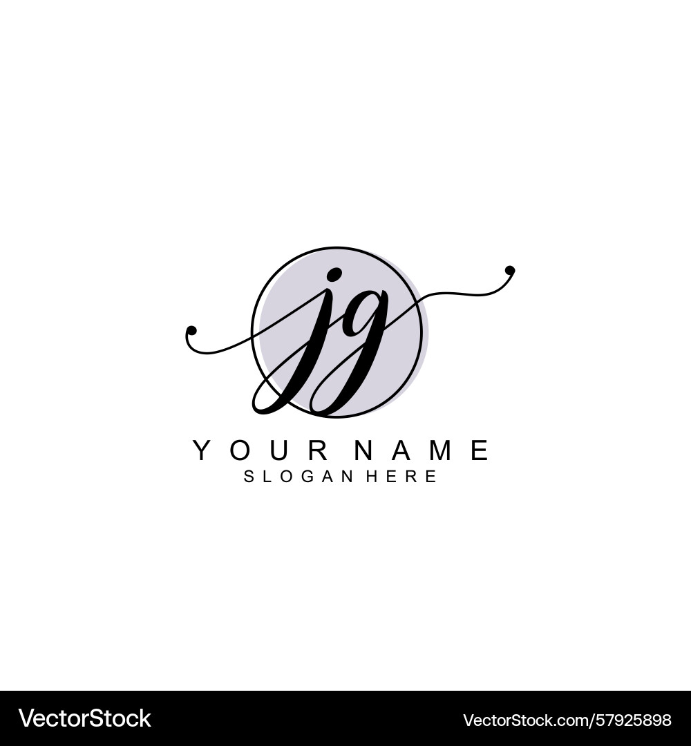 Handwriting logo concepts with initial jg Vector Image