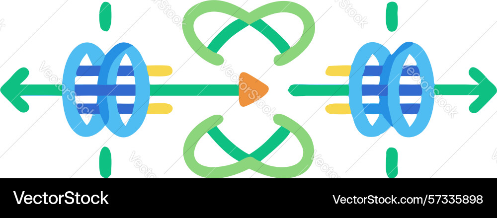 Interconnected atomic structures science data vector image