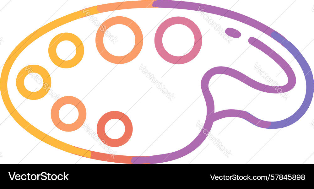 Rounded artists palette with vibrant color array Vector Image