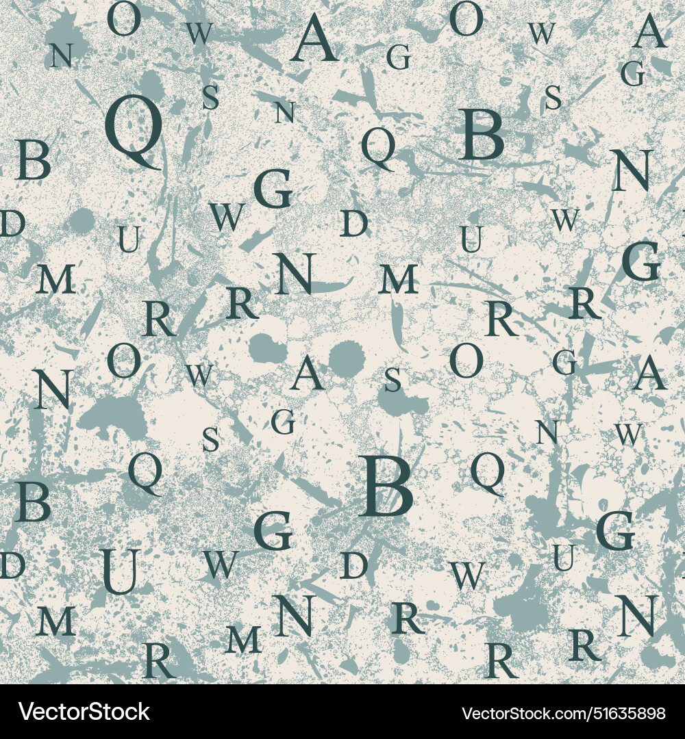 Seamless pattern with letters on grunge texture Seamless pattern with letters on grunge texture vector image