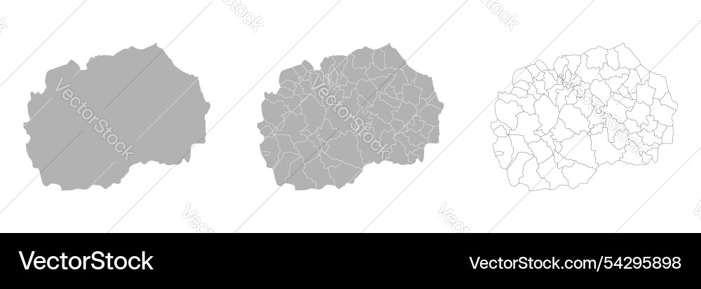 Set of macedonia maps with main map and regional Vector Image