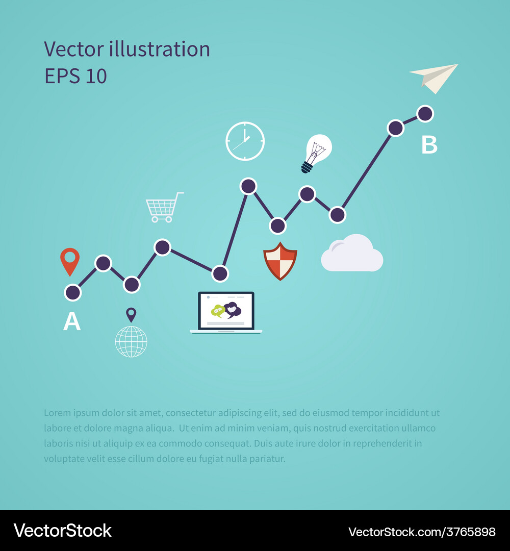 Web Analytics Growth Chart Vector Image