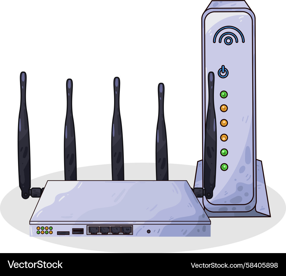 WiFi Router Network Device Vector Image