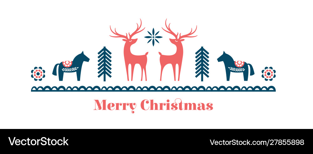 Winter folk art banner in scandinavian nordic Winter folk art banner in scandinavian nordic vector image