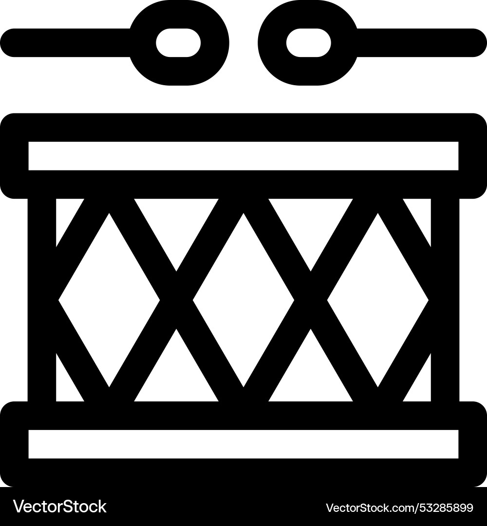 Drum icon thin linear style design isolated Vector Image