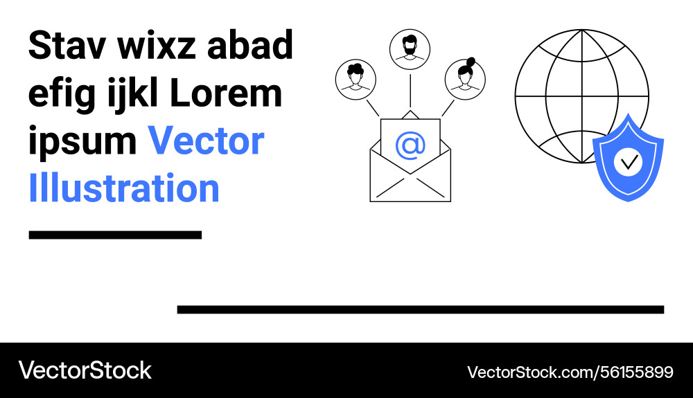 Email communication and global data security Email communication and global data security vector image
