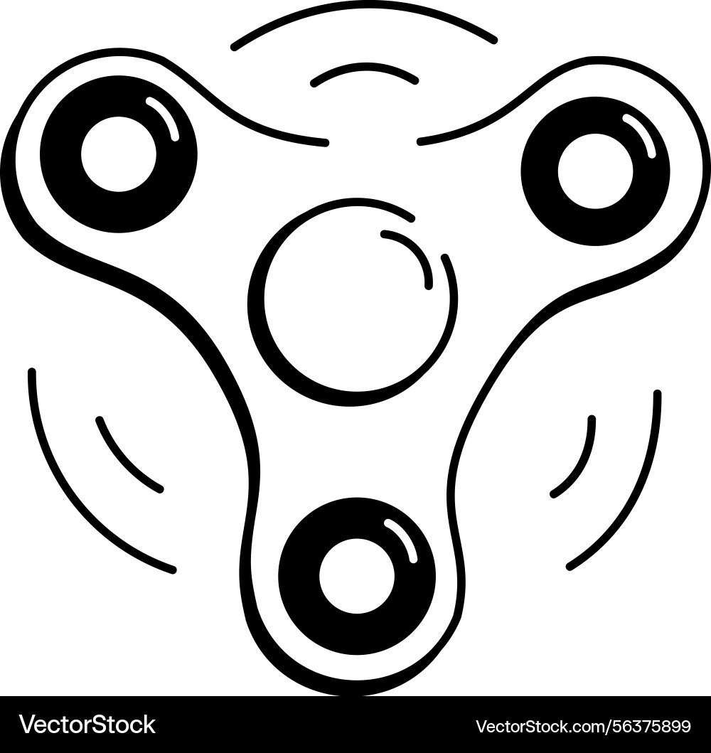 Fidget spinner in sketchy style icon Vector Image