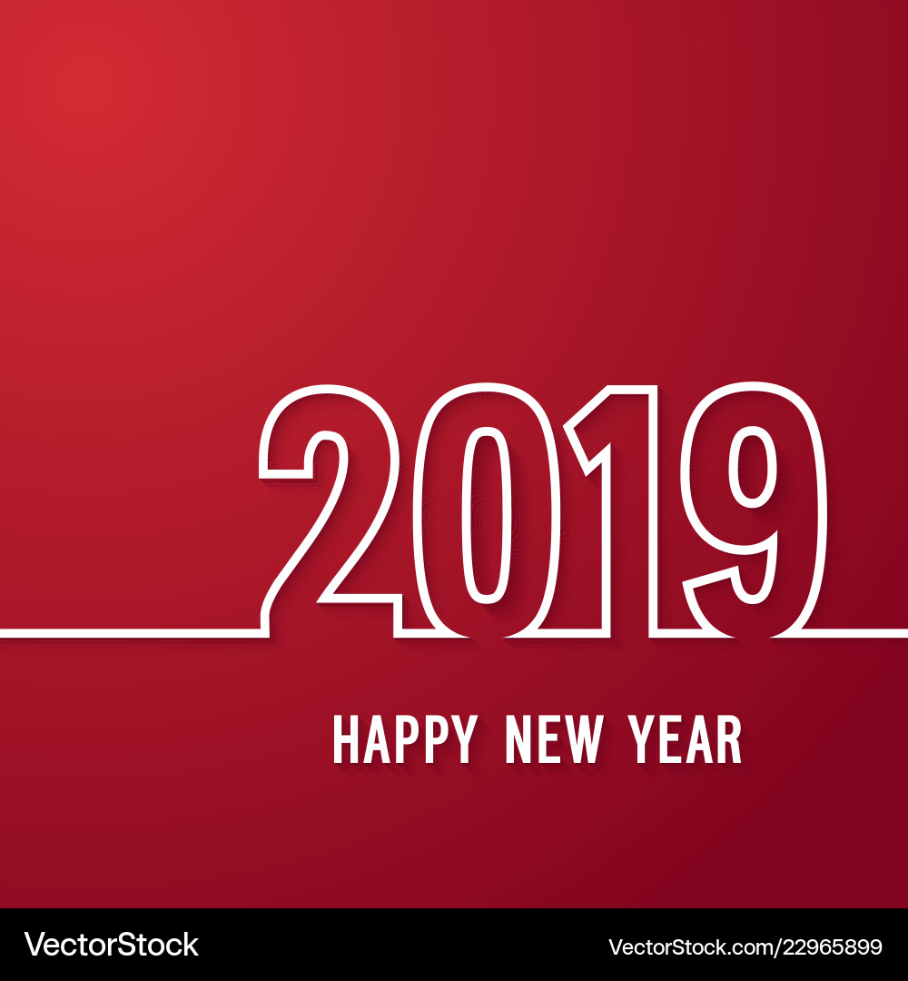 Happy new year 2019 paper postcard Happy new year 2019 paper postcard vector image