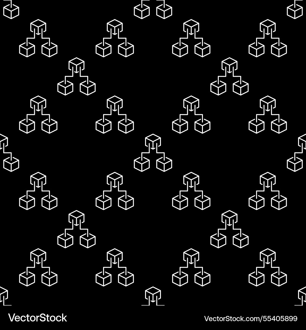 Three blockchain blocks line seamless pattern Three blockchain blocks line seamless pattern vector image