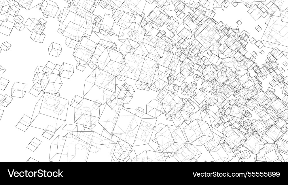 Wireframe boxes sketch style Wireframe boxes sketch style vector image