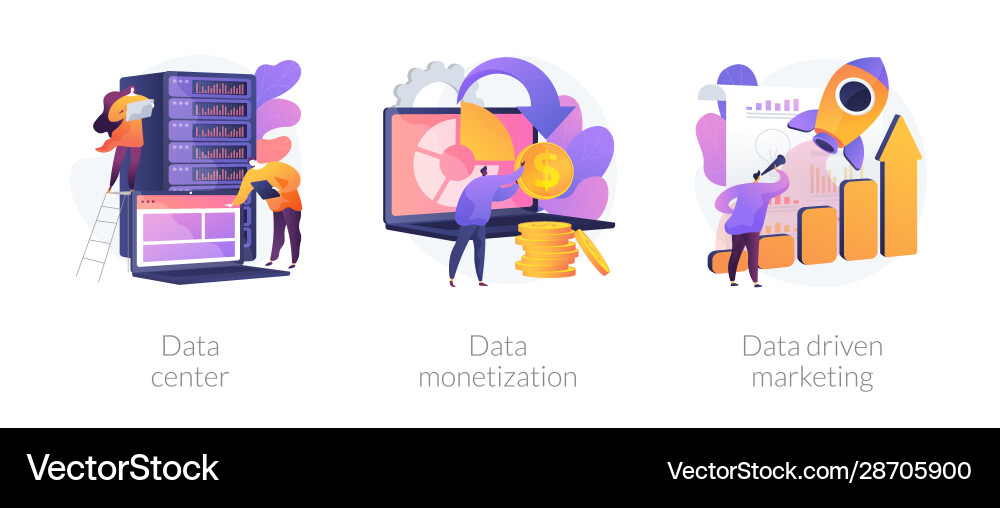 Big data storage and use concept metaphors Big data storage and use concept metaphors vector image