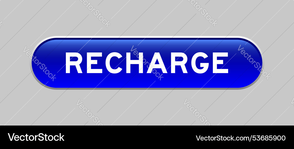 Blue color capsule shape button with word Blue color capsule shape button with word Vector Image