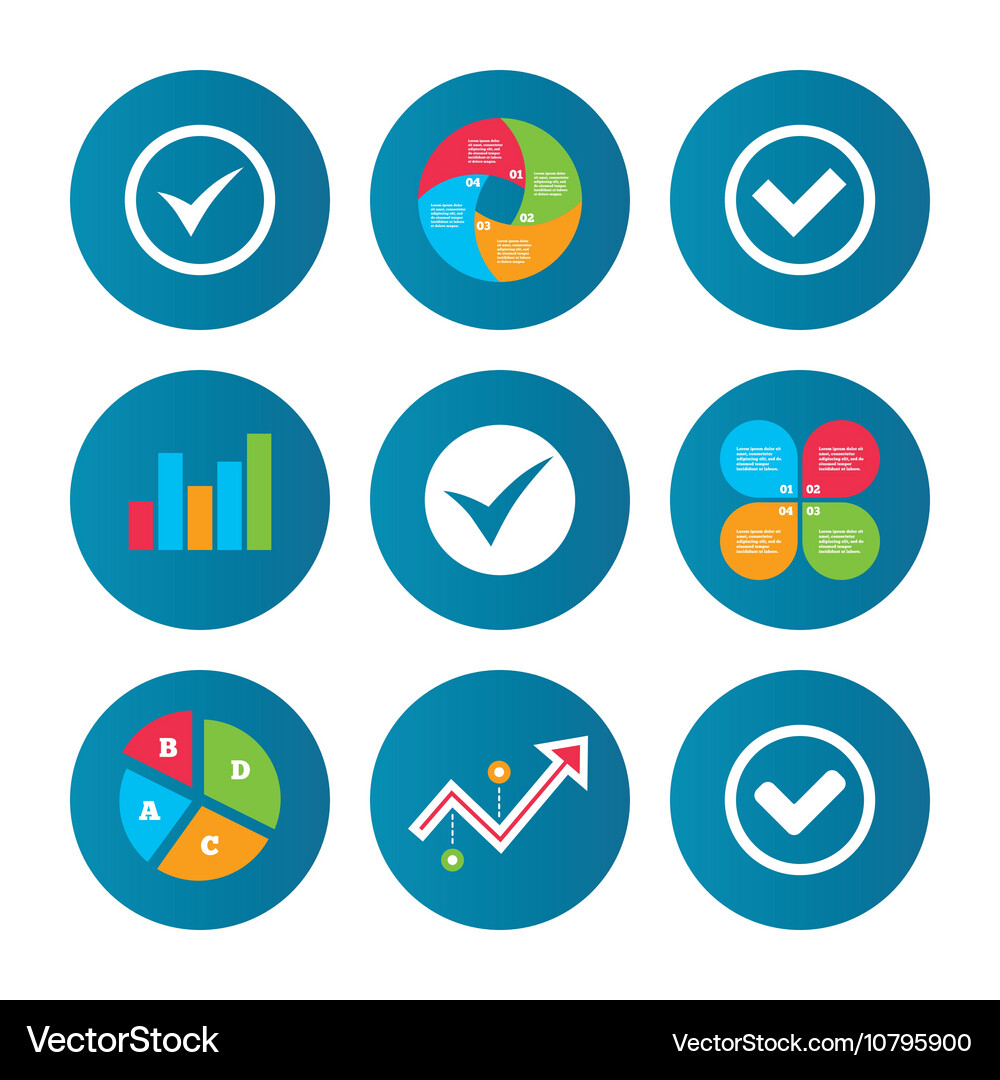 Check signs checkbox confirm icons Vector Image