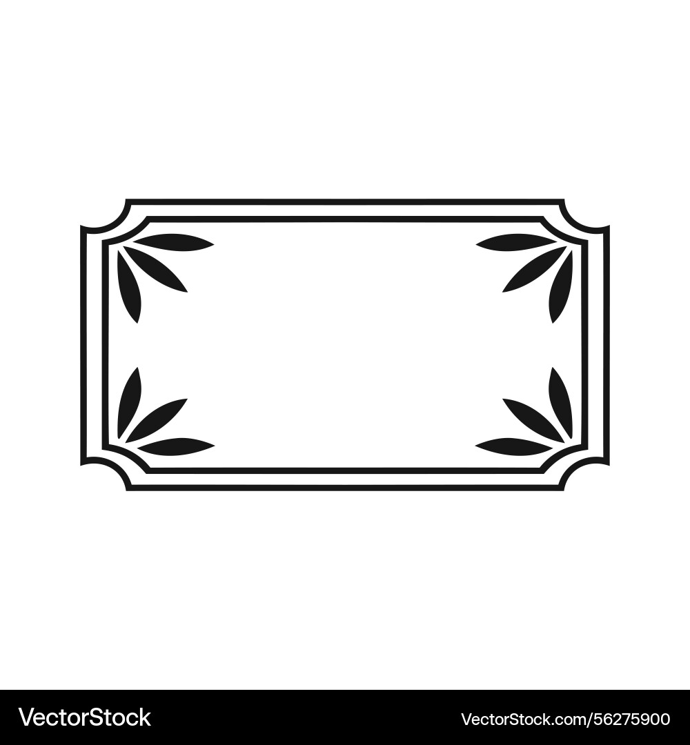 Decorative rectangular frame with leaf Vector Image