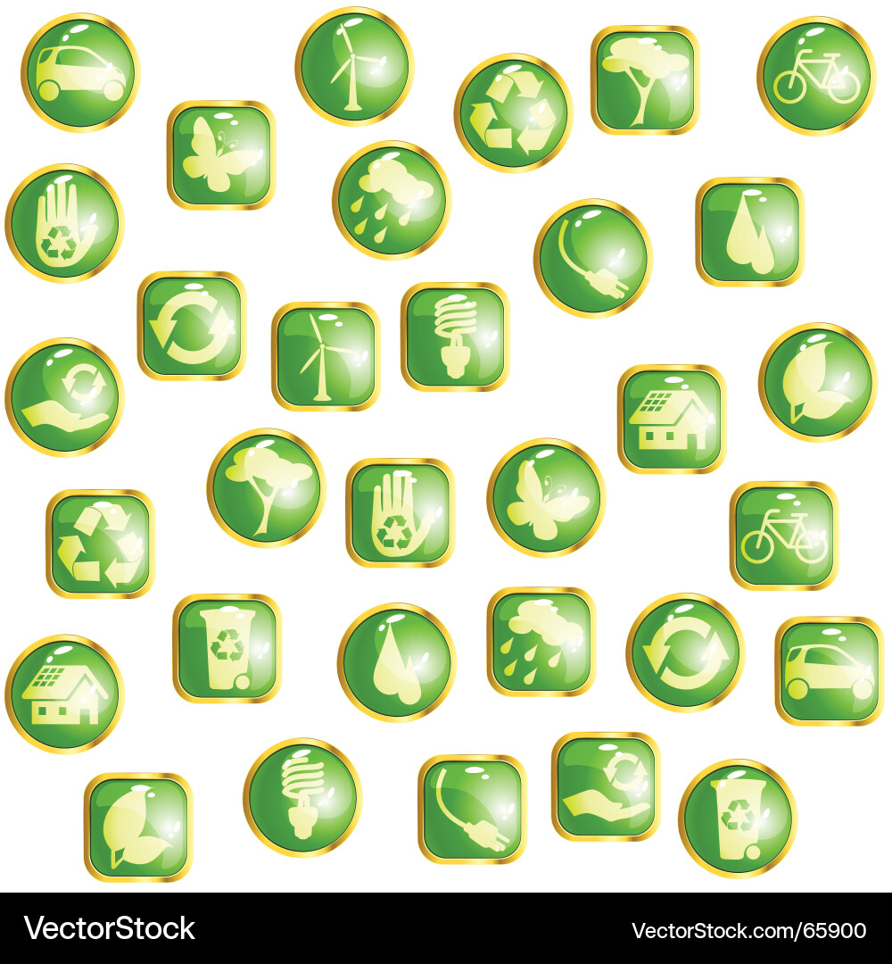 Environmental Button Set Vector Image