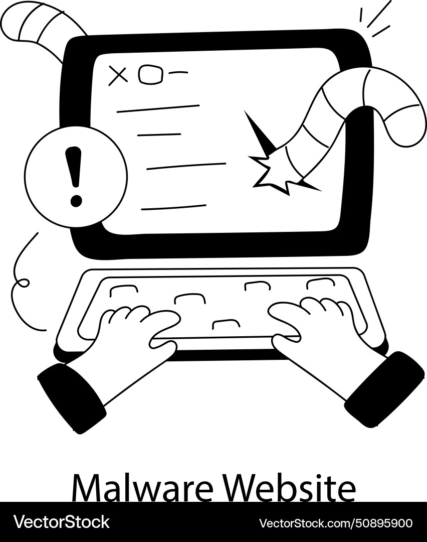 Malware website Royalty Free Vector Image - VectorStock