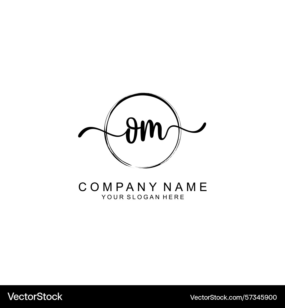 Om minimalist signature logo design collection Vector Image