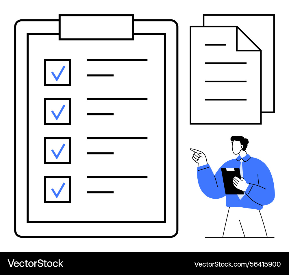 Professional checklist with completed tasks Professional checklist with completed tasks vector image
