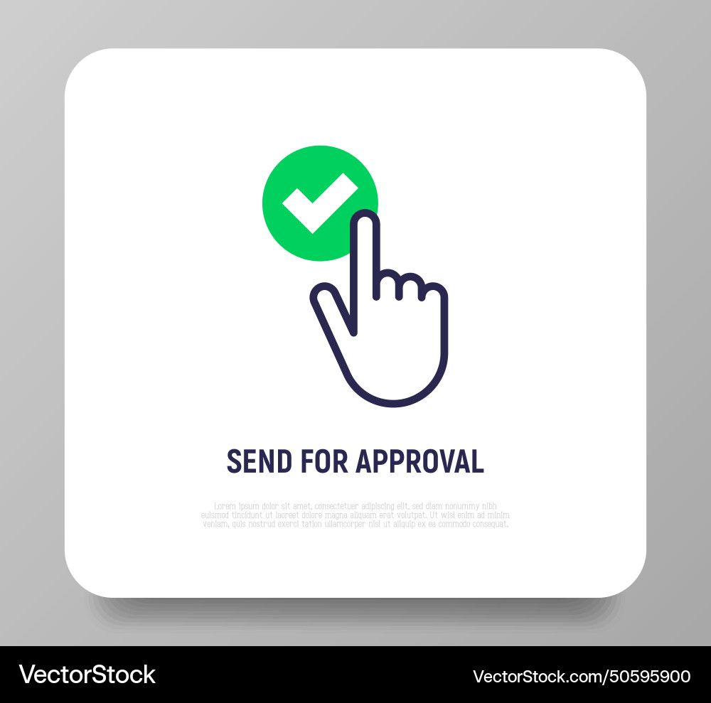 Push button with check mark by finger click yes Push button with check mark by finger click yes vector image