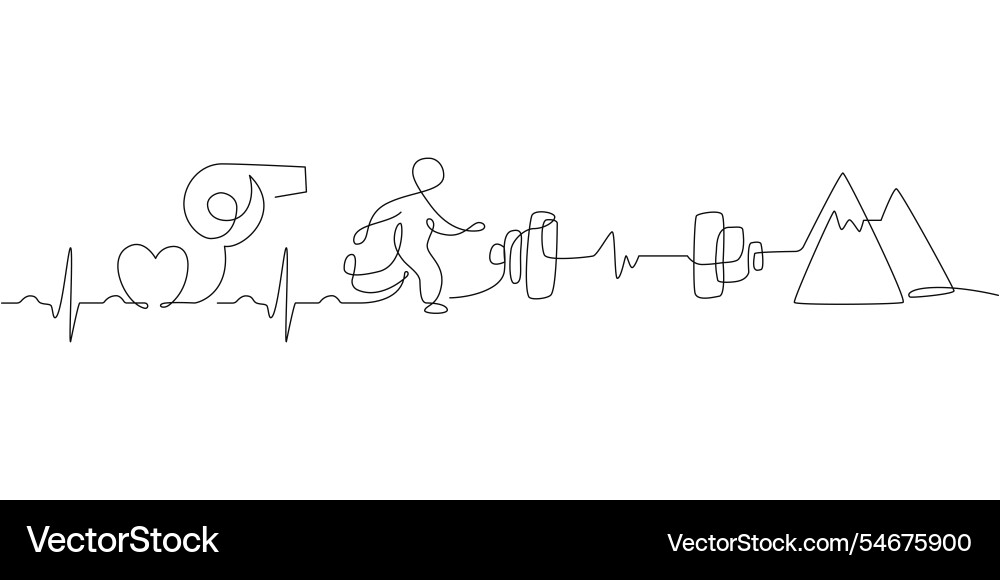 Running man one single line drawing Running man one single line drawing vector image