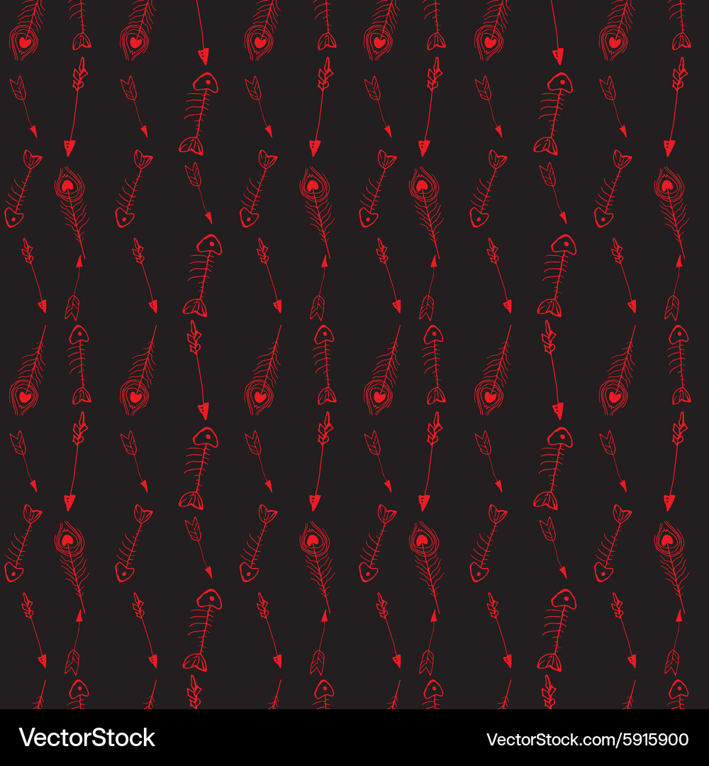 Seamless feather patterns Vector Image