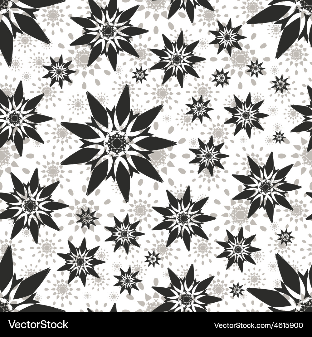 Seamless pattern with abstract flowers repeating vector image