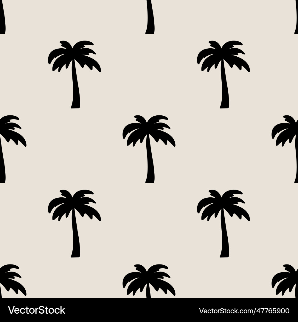 Seamless pattern with palm trees tree vector image