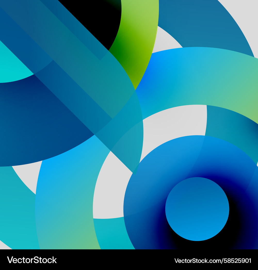 Abstract composition overlapping circles curved Abstract composition overlapping circles curved Vector Image