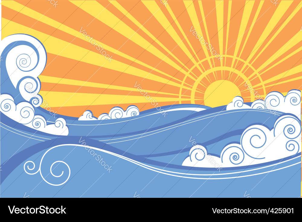 Abstract Ocean Waves Vector Image