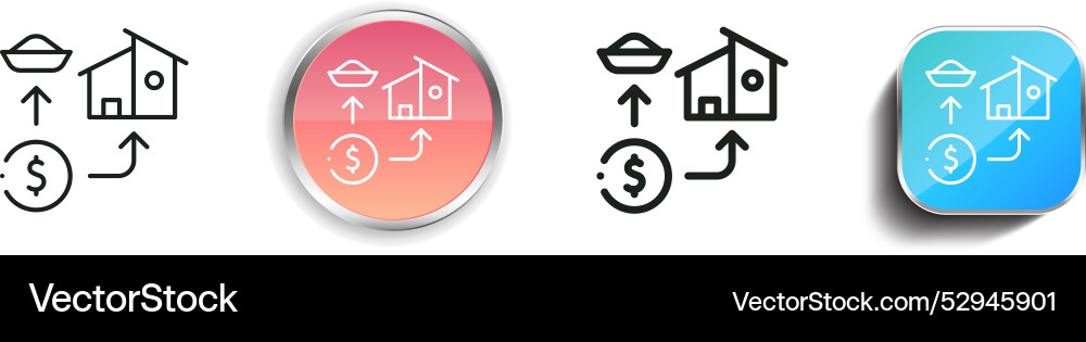 Consumption icon thin linear regular and button vector image