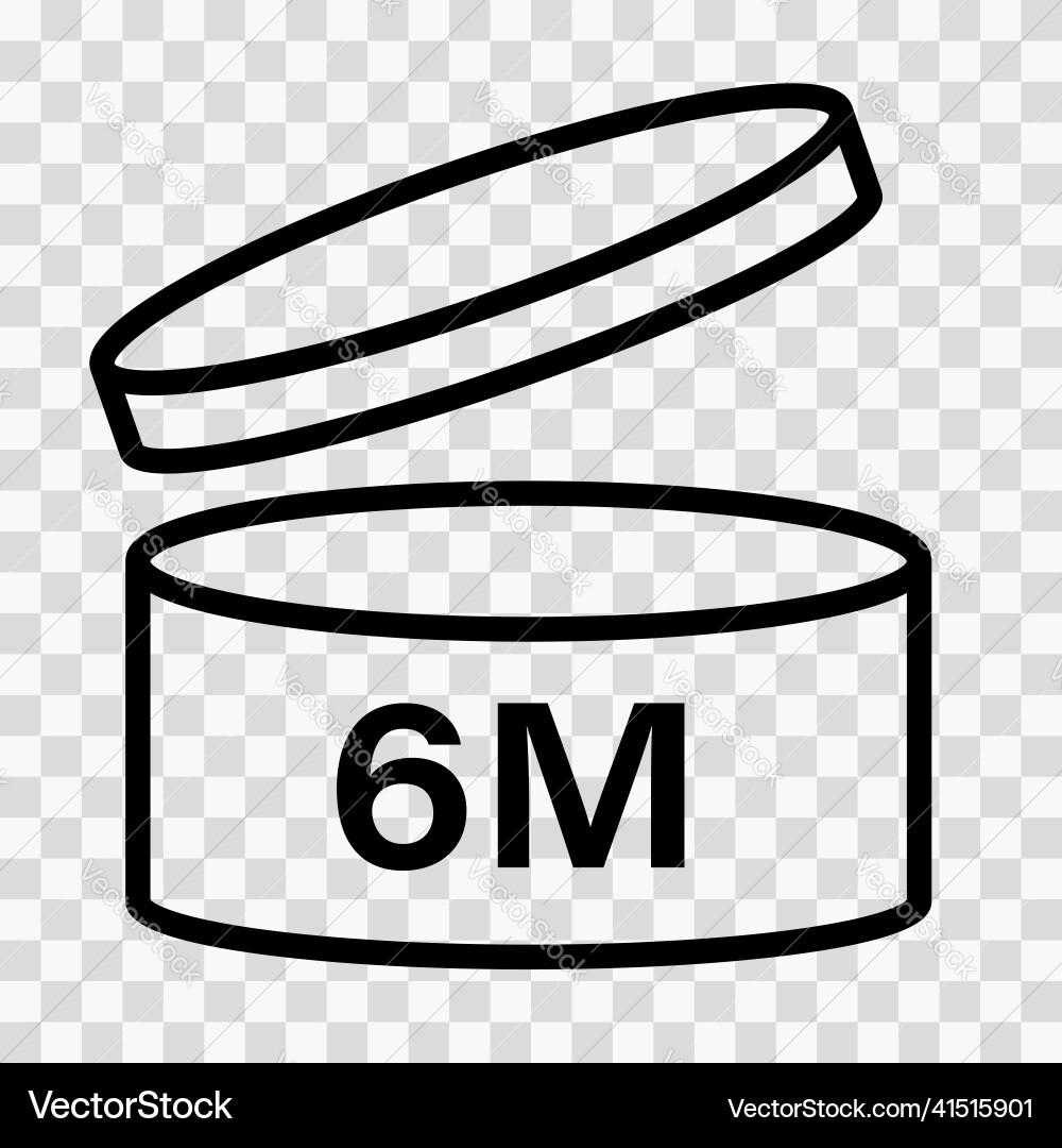 Cosmetic icon mark of period after opening Cosmetic icon mark of period after opening vector image