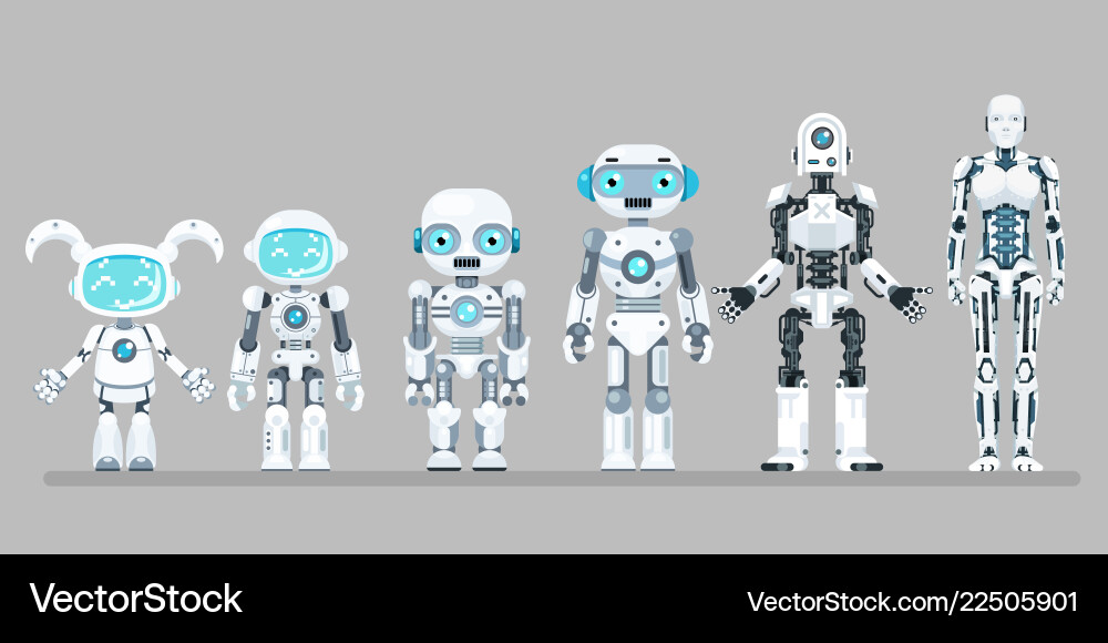 Futuristic Robots & Androids vector image