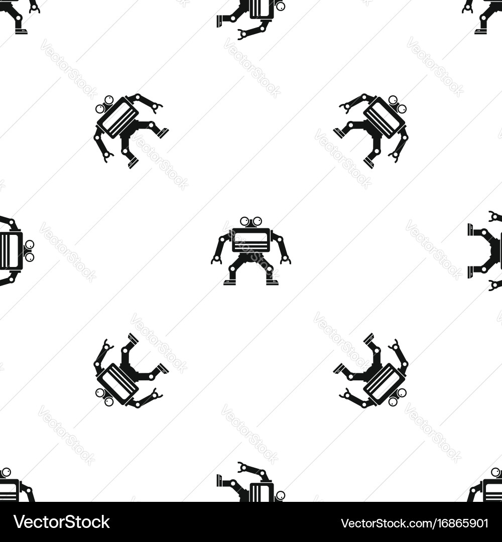 Machine pattern seamless black vector image
