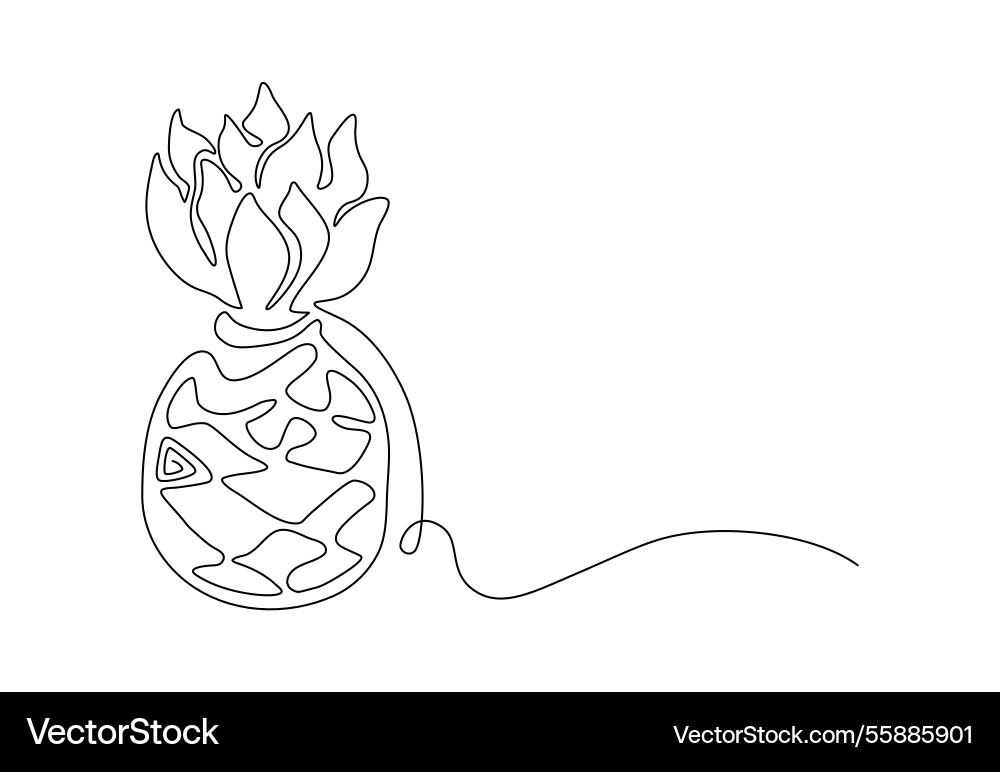 Minimalistic continuous line pineapple Minimalistic continuous line pineapple vector image