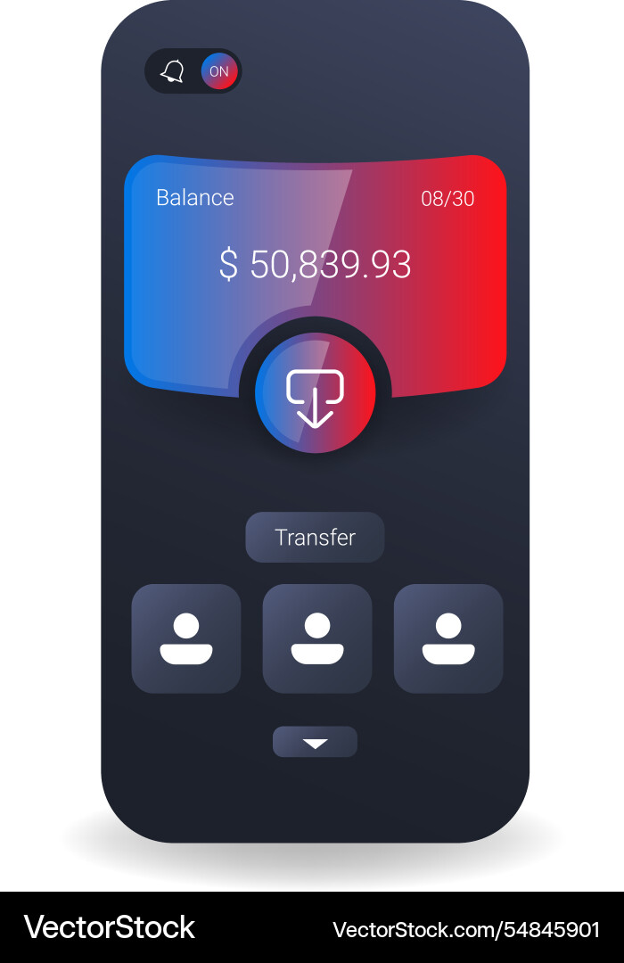 Mobile banking user interface template vector image