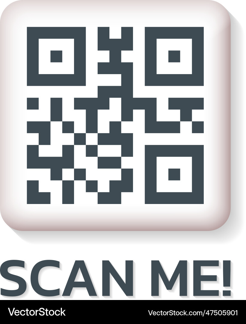 Qr code 3d icon qrcode for scan security concept vector image