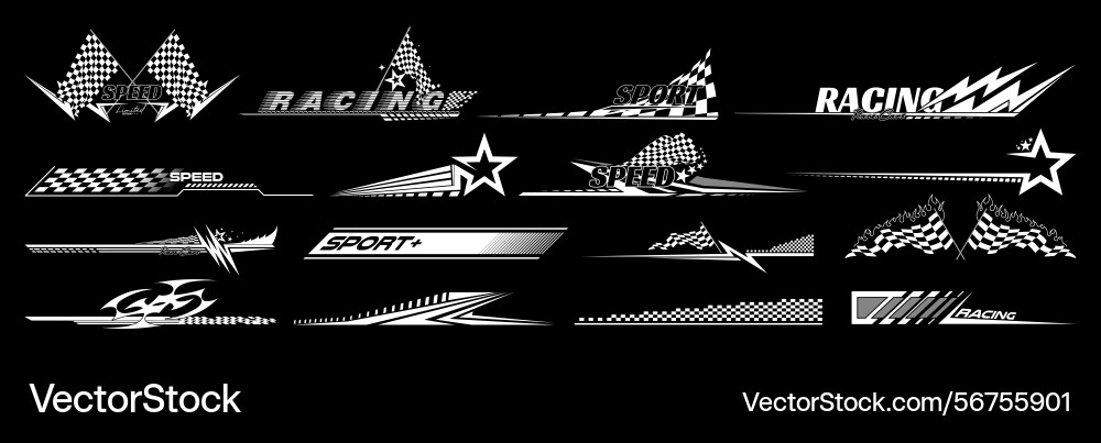 Racing Stripe Decal Set Royalty Free Vector Image